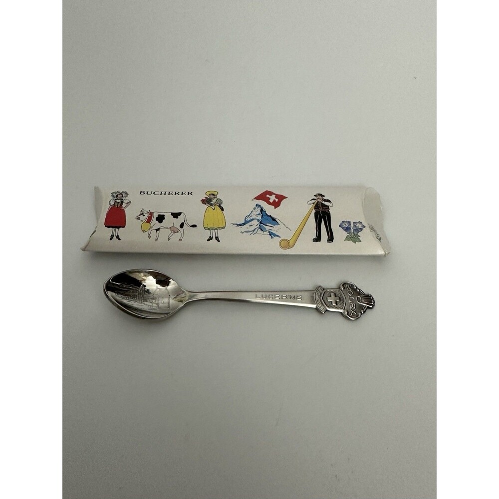 Vintage 4" Rolex Bucherer of Lucerne Switzerland CB Souvenir Collector Spoon